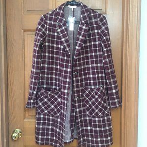Anthropologie Melrose Plaid Duster NWT